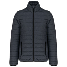 KARIBAN Férfi bélelt meleg és ultrakönnyű kabát , Kariban KA6120, Marl Dark Grey-M