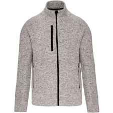 KARIBAN férfi cipzáras dzseki KA9106, Light Grey Mélange-2XL férfi pulóver, kardigán