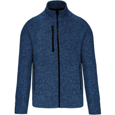 KARIBAN férfi cipzáras dzseki KA9106, Navy Melange-4XL férfi pulóver, kardigán