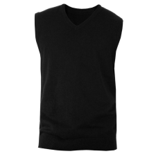 KARIBAN Férfi divatos V-nyakú keskeny szabású mellény, Kariban KA969, Black-2XL férfi mellény