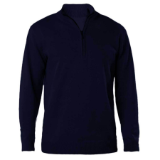 KARIBAN Férfi galléros 1/4 cipzáros keskeny szabású pulóver, Kariban KA970, Navy-3XL férfi pulóver, kardigán
