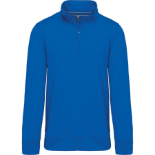 KARIBAN Férfi galléros 1/4 cipzáros pulóver, Kariban KA487, Light Royal Blue-4XL férfi pulóver, kardigán