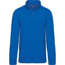 KARIBAN Férfi galléros 1/4 cipzáros pulóver, Kariban KA487, Light Royal Blue-XS