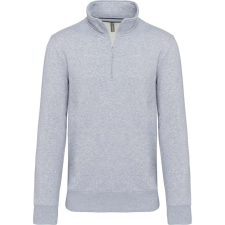KARIBAN Férfi galléros 1/4 cipzáros pulóver, Kariban KA487, Oxford Grey-2XL férfi pulóver, kardigán