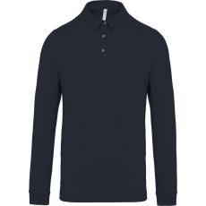 KARIBAN Férfi galléros hosszú ujjú jersey póló, Kariban KA264, Navy-S