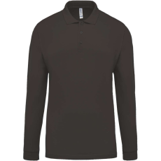 KARIBAN Férfi galléros hosszú ujjú piké póló, Kariban KA256, Dark Grey-4XL