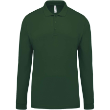 KARIBAN Férfi galléros hosszú ujjú piké póló, Kariban KA256, Forest Green-XL férfi póló