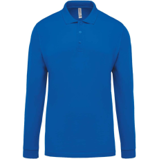 KARIBAN Férfi galléros hosszú ujjú piké póló, Kariban KA256, Light Royal Blue-XL