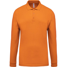 KARIBAN Férfi galléros hosszú ujjú piké póló, Kariban KA256, Orange-3XL