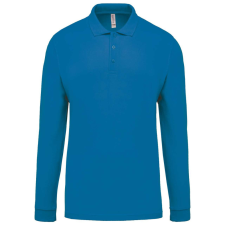 KARIBAN Férfi galléros hosszú ujjú piké póló, Kariban KA256, Tropical Blue-2XL férfi póló