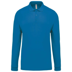 KARIBAN Férfi galléros hosszú ujjú piké póló, Kariban KA256, Tropical Blue-S
