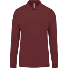 KARIBAN Férfi galléros hosszú ujjú piké póló, Kariban KA256, Wine-4XL férfi póló