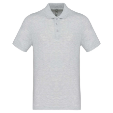 KARIBAN férfi galléros piké póló, rövid ujjú KA254, Ash Heather-2XL