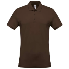 KARIBAN férfi galléros piké póló, rövid ujjú KA254, Chocolate-2XL férfi póló