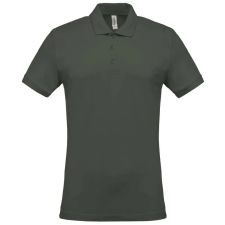 KARIBAN férfi galléros piké póló, rövid ujjú KA254, Dark Khaki-S férfi póló
