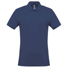 KARIBAN férfi galléros piké póló, rövid ujjú KA254, Deep Blue-2XL férfi póló