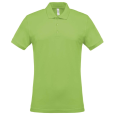 KARIBAN férfi galléros piké póló, rövid ujjú KA254, Lime-4XL