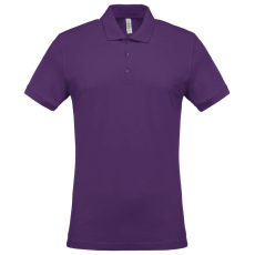 KARIBAN férfi galléros piké póló, rövid ujjú KA254, Purple-S