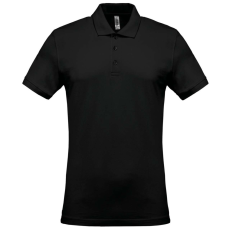 KARIBAN Férfi galléros piké póló, rövid ujjú, Kariban KA254, Black-3XL