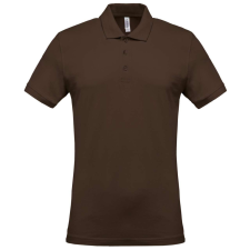 KARIBAN Férfi galléros piké póló, rövid ujjú, Kariban KA254, Chocolate-2XL férfi póló