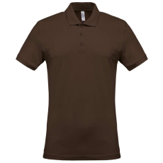 KARIBAN Férfi galléros piké póló, rövid ujjú, Kariban KA254, Chocolate-XL