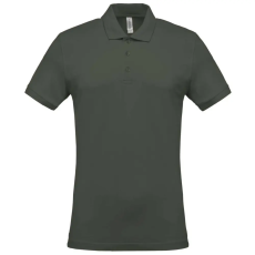 KARIBAN Férfi galléros piké póló, rövid ujjú, Kariban KA254, Dark Khaki-2XL