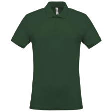 KARIBAN Férfi galléros piké póló, rövid ujjú, Kariban KA254, Forest Green-4XL férfi póló