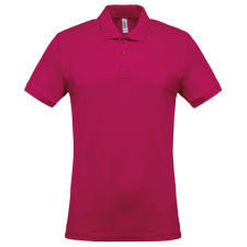 KARIBAN Férfi galléros piké póló, rövid ujjú, Kariban KA254, Fuchsia-2XL férfi póló