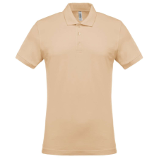 KARIBAN Férfi galléros piké póló, rövid ujjú, Kariban KA254, Light Sand-3XL férfi póló