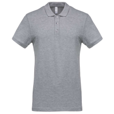 KARIBAN Férfi galléros piké póló, rövid ujjú, Kariban KA254, Oxford Grey-M