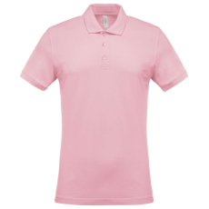 KARIBAN Férfi galléros piké póló, rövid ujjú, Kariban KA254, Pale Pink-XL
