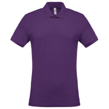 KARIBAN Férfi galléros piké póló, rövid ujjú, Kariban KA254, Purple-4XL férfi póló