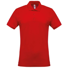 KARIBAN Férfi galléros piké póló, rövid ujjú, Kariban KA254, Red-L