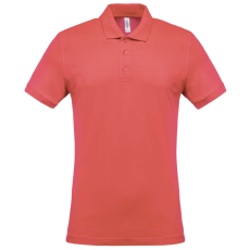 KARIBAN Férfi galléros piké póló, rövid ujjú, Kariban KA254, True Coral-3XL