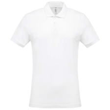 KARIBAN Férfi galléros piké póló, rövid ujjú, Kariban KA254, White-L férfi póló