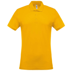 KARIBAN Férfi galléros piké póló, rövid ujjú, Kariban KA254, Yellow-XL