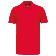 KARIBAN Férfi galléros piké sztreccs póló, Kariban KA239, Red-XL férfi póló
