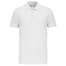 KARIBAN Férfi galléros piké sztreccs póló, Kariban KA239, White-M