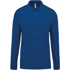 KARIBAN Férfi galléros póló Kariban KA256 Men&#039;S Long-Sleeved piqué polo Shirt -S, Light Royal Blue férfi póló