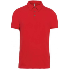 KARIBAN férfi galléros rövid ujjú jersey póló KA262, Red-2XL férfi póló