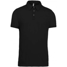 KARIBAN Férfi galléros rövid ujjú jersey póló, Kariban KA262, Black-2XL férfi póló