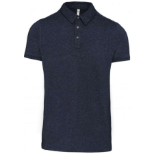 KARIBAN Férfi galléros rövid ujjú jersey póló, Kariban KA262, French Navy Heather-M férfi póló
