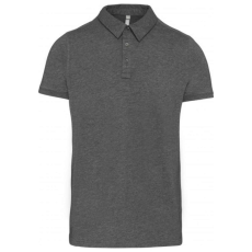 KARIBAN Férfi galléros rövid ujjú jersey póló, Kariban KA262, Grey Heather-L