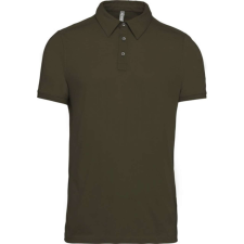 KARIBAN Férfi galléros rövid ujjú jersey póló, Kariban KA262, Light Khaki-3XL férfi póló