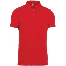 KARIBAN Férfi galléros rövid ujjú jersey póló, Kariban KA262, Red-S