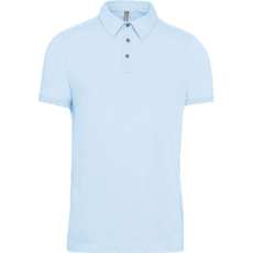 KARIBAN Férfi galléros rövid ujjú jersey póló, Kariban KA262, Sky Blue-3XL