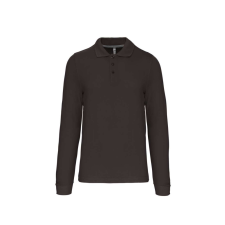 KARIBAN Férfi hosszú ujjú galléros piké póló, Kariban KA243, Dark Grey-XL férfi póló