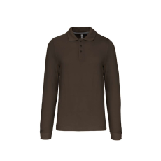 KARIBAN Férfi hosszú ujjú galléros piké póló, Kariban KA243, Dark Khaki-S