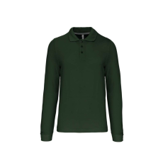 KARIBAN Férfi hosszú ujjú galléros piké póló, Kariban KA243, Forest Green-XL