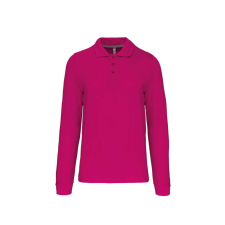 KARIBAN Férfi hosszú ujjú galléros piké póló, Kariban KA243, Fuchsia-3XL férfi póló